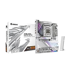 $339.99: GIGABYTE X870E AORUS Master X3D ICE AMD AM5 LGA 1718 ATX Motherboard 10GbE at Amazon