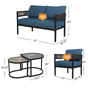 Alexandria 5-Pieces Outdoor Seating Group With Cushions $390 Wayfair.com