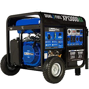 DuroMax XP13000HX 13,000-Watt Dual Fuel Portable Generator - Gas & Propane, Electric Start, Whole Home Power Backup, Transfer Switch Ready, RV & Emergency Ready $1099