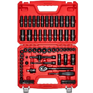 VEVOR 96 Pcs 3/8" Drive Impact Socket Wrench & Bit Set SAE (5/16 in to 3/4 in) & Metric (8 to 22 mm) at Vevor, FS