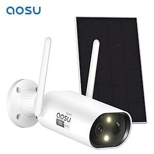 AOSU 3MP WiFi Solar Camera 100% Wire-free Outdoor Security $36 + Free Shipping