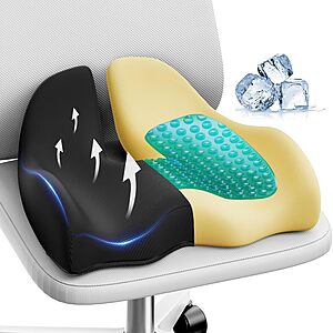 Amazon - Large Cooling Gel Memory Foam Seat Cushion for Long Sitting - $11.99