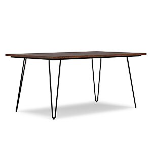 $101.40: SIMPLIHOME Hunter 66" Wide Solid Mango Wood Dining Table in Umber Brown at Amazon
