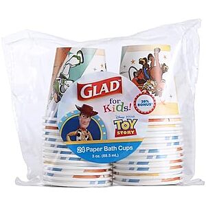[NEW, SnS] $2.04 | 24-Pack 3-Oz Glad for Kids Disney Pixar Toy Story Mini Paper Cups at Amazon