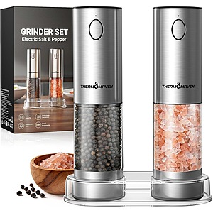 ThermoMaven Electric Salt and Pepper Grinder Set (sliver) $20 + FS w/PRIME