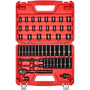 50 Pcs VEVOR 3/8 in Drive 6 Point Deep & Shallow Impact Socket Set(SAE&Metric) $25.82 + Free Shipping at Vevor