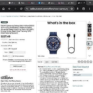 Samsung Galaxy Watch Ultra International version 2025 model $237.49 on Woot New open box YMMV