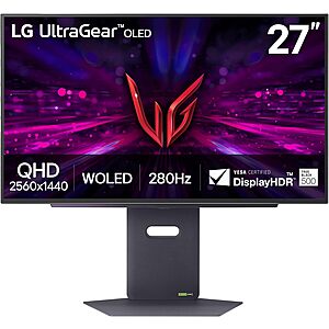 27" LG 27GX700A-B Ultragear 2560x1440 280Hz OLED G-Sync Monitor  $382.75 + Free Shipping at Amazon