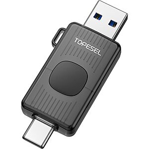 TOPESEL USB Drive 64GB USB C Flash Drive up to 110MB/s USB 3.2 Gen 1 Thumb Drive Push-Pull USB Stick $12.99