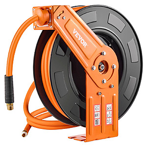 VEVOR 1/2 IN x 50 FT Hybrid Air Retractable Air Hose Reel 1/2" NPT Fitting $59.92 + Free Shipping at Vevor