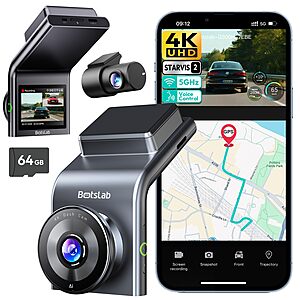 BOTSLAB G300 Plus 4K Front & Rear STARVIS 2 Dual Dash Cam $90 + Free S/H