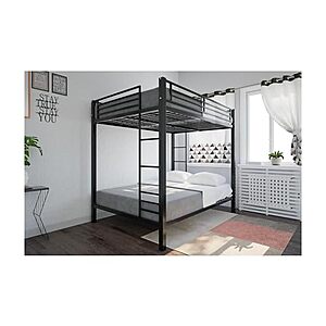 $80.71: DHP Full Over Full Metal Bunk Bed, Black, Space-Saving with Guard Rails & Ladder at Woot!