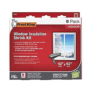 9-Pack 42x62" Frost King Window Shrink Kit $5.60 + Free S&H w/ Prime at Woot!