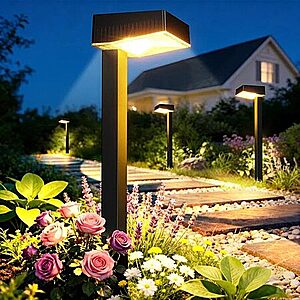 Prime Members: (8 Pack) ELECLINK Garden Lights Solar Powered Path Lights with Focused Beam Lens, 2 Light Modes Waterproof $25.99