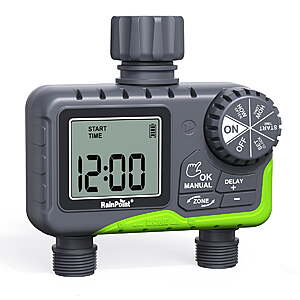 YMMV RainPoint Sprinkler Timer Watering System - 2 Outlets Green - ITV205 $12