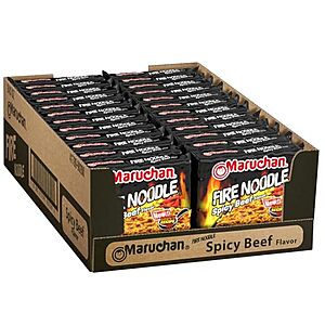 [SnS, AC] $9.44* | 22-Pack 3-Oz Maruchan Ramen Noodle Soup (FIRE Spicy Beef) at Amazon