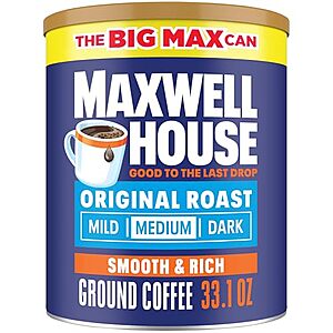 [SnS, AC] $11.51* | 33.1-Oz Maxwell House Original Roast Ground Coffee (Medium Roast) at Amazon