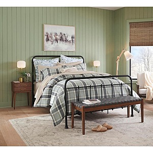 Dorley Black Metal Queen Bed (64.76 in. W X 53.54 in. H)