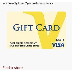At Staples - No Purchase Fee when you buy a $200 VISA Gift Card In Store Only (a $7.95 value) - Starts from 8/23-8/29 - Limit 9 per customer per day