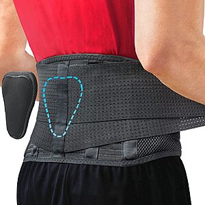 Sparthos Back Brace for Women & Men, Sciatica, Lower Back Pain - Black-L $26.96