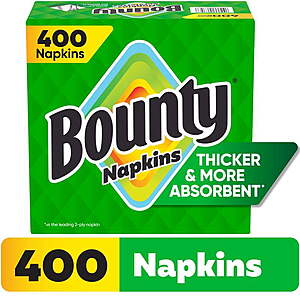 Bounty Everyday Disposable Paper Napkins, White, 400 Count Napkins $6.38