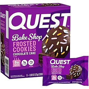 $5.39* | 8-Ct 0.88-Oz Quest Nutrition Frosted Protein Cookies (Chocolate Cake) at Amazon