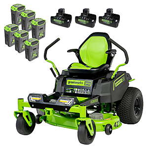 Greenworks 60V 42” Cordless Battery Crossover-Z Zero Turn Riding Lawn Mower + (6) 8Ah Batteries & (3) Dual Port Turbo Chargers, 7409302 $2999.99