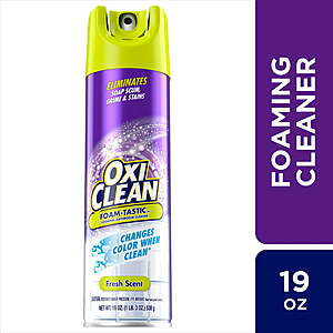 OxiClean Foam-Tastic Foaming Bathroom Cleaner, Removes Soap Scum, Grime & Stains, Fresh Scent, 19 oz $4.98