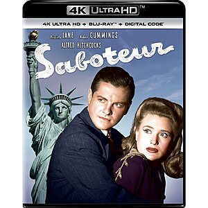 Saboteur (4K UHD + Blu-ray + Digital) $19.99 + Free Shipping w/ Prime or on $35+
