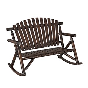 YMMV, Style Selections Joyful Days Loveseat Dark Brown Wood Frame Rocking Chair with Slat Seat, $94.50, Lowe's
