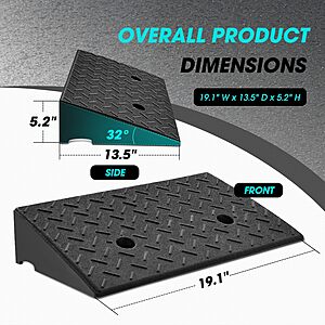 DNA motors 2pcs 5.2" rise rubber curb ramp heavy duty $40.47