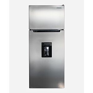 $248 - Frigidaire Platinum Fridge Freezer Combo, 7.5 cu. ft. Capacity Apartment Size Fridge with Freezer, Built-in Water Dispenser, Quicksilver