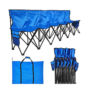VEVOR 6 Seat Portable Folding Bench w/Pockets and Bag(Blue) $41.60, 8 Seat(Blue) $51.59 + Free Shipping at Vevor