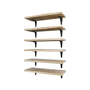 6 Pack 15.7" Floating Shelves for Wall Set $13.99 + Free S&H w/ Prime at Woot!