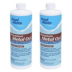 2 Pack Pool Mate 1-Quart Premium Metal Out, Pool Metal Remover $14.76 + Free S&H w/ Prime or $35+