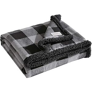$12.38* | 50" x 60" Eddie Bauer Soft Reversible Sherpa & Brushed Fleece Throw Blanket at Amazon