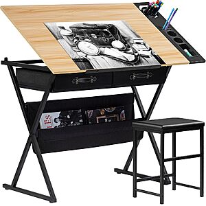 VECELO Drafting Table Art Desk, Natural - $79.99