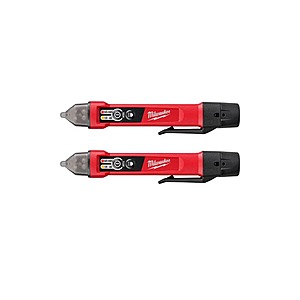 Milwaukee Dual Range Non Contact Voltage Detector with LED 12-1000V AC (2-Pack) $39.97