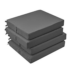 GUHER Outdoor Chair Cushions Set of 4, Waterproof Patio Cushions, 18.5"x16"x3” (3 colors) - $19.99