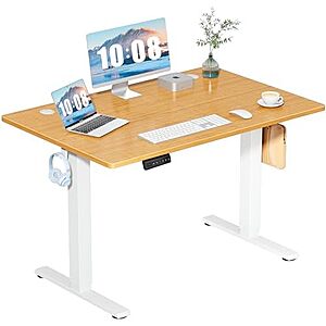 $69.94* | 48" DUMOS Electric Adjustable Height Standing Desk (Natural Oak) at Amazon