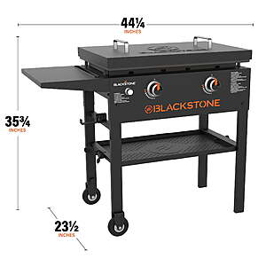 $197 fs Walmart Blackstone Original Outdoor Griddle, 28 Inch 2-Burner Flat Top Grill with Hard Cover, Black