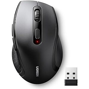 UGREEN 2.4GHz 1600 DPI Ergonomic Wireless Mouse $7