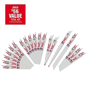 $19.97: Milwaukee SAWZALL Wood and Metal Cutting Bi-Metal Reciprocating Saw Blade Set (19-Piece) at HomeDepot