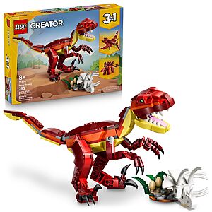 283 pcs LEGO Creator 3 in 1 Fierce Dinosaur Building Toy (31379) $15.99 + Free S&H w/ Prime or $35+