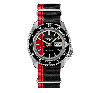 Seiko 5 Sports Series Special Creation Mens Watch - Black/Red Model SRPK71 $245