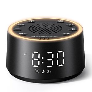 $14.29 AC PRIME ONLY DEAL: Dreamegg D1 Nova Sound Machine Alarm Clock for Sleep, White Noise