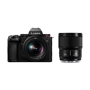 Panasonic LUMIX S5II Mirrorless Camera, 24.2MP Full Frame Digital Camera, 20-60mm F3.5-5.6 & 50mm F1.8 L Mount Lenses - DC-S5M2WK9 $2097.99