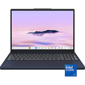 Lenovo Chromebook Plus 15.3" 2K Touchscreen Laptop w/ Intel Core 3 N355, 8GB RAM & 128GB Storage (Cosmic Blue) $349.00 + Free Shipping