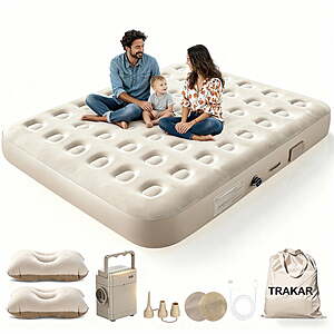 $53.47 FS WALMART by TRAKAR Air Mattress,Inflatable Airbed with Built-in Pump,2 Mins Quick Self Inflate Deflate,661 lbs Max, Strong Support,Flocked Top,