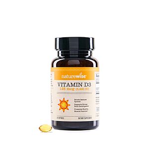 [S&S] NatureWise Vitamin D3 5000IU Supplement, Bone & Immune Health, 30 Softgels $3.6